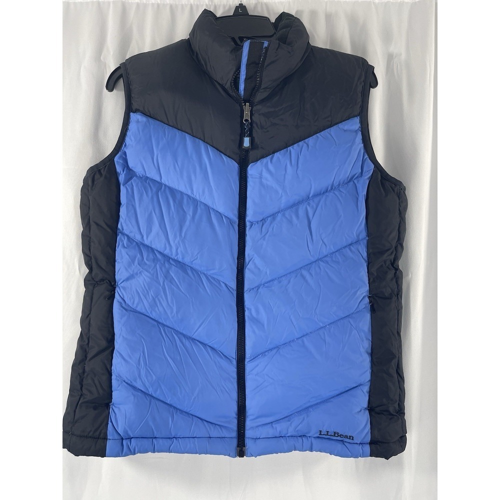 L.L. BEAN Women's Size MEDIUM Arctic Blue & Black Goose Down Insulated Vest